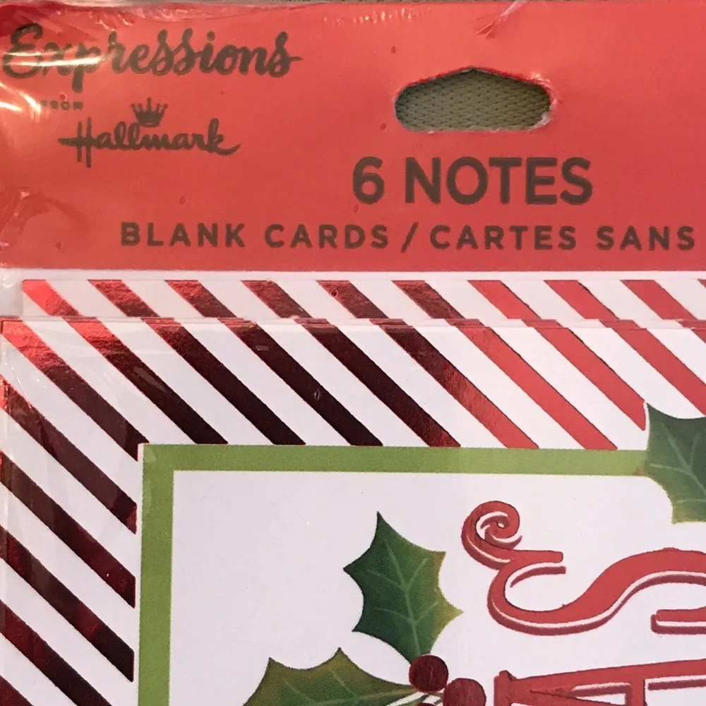 Hallmark Merry Christmas Cards Set of 6 Blank Notecards